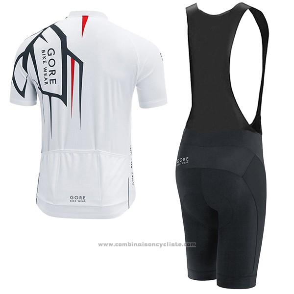 2017 Maillot Cyclisme Gore Bike Wear Power Adrenaline Blanc Manches Courtes et Cuissard